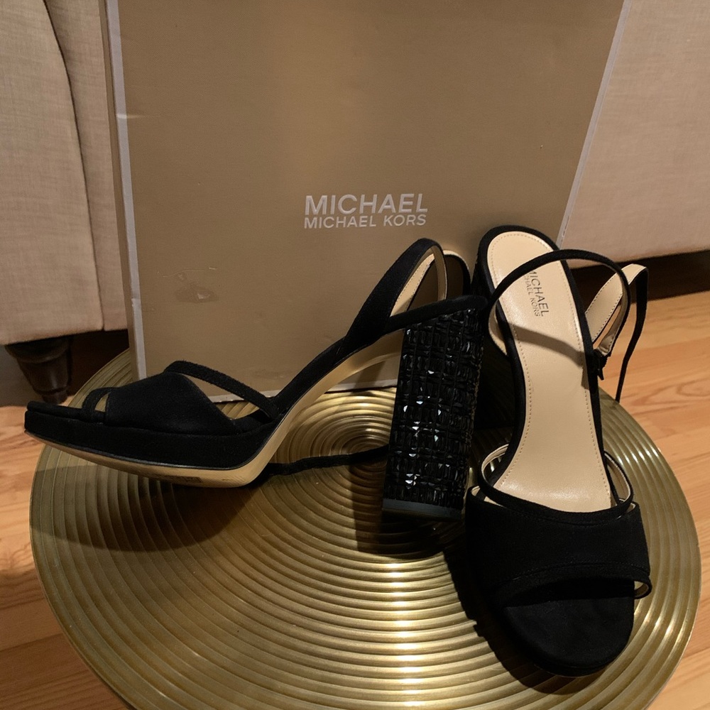 Michael Kors Yoonie Platform Suede Block Heels